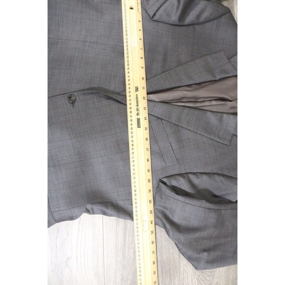 54L Hart Schaffner Marx Gray Wool 2-Piece Suit Trousers Jacket Pants 39 - Picture 3 of 15